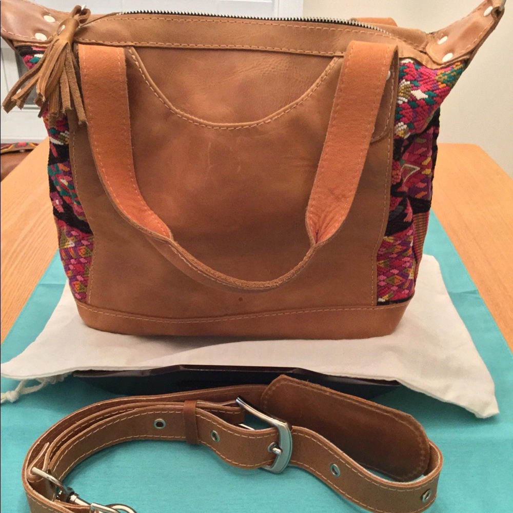 Leather Moonwater Huipil Bag Purse